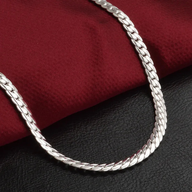 925 Sterling Silver Luxury Brand Design Noble Necklace Chain For Woman Men