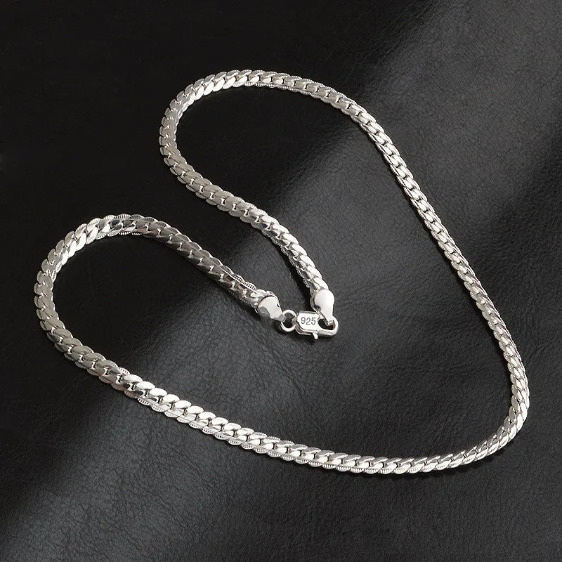 925 Sterling Silver Luxury Brand Design Noble Necklace Chain For Woman Men