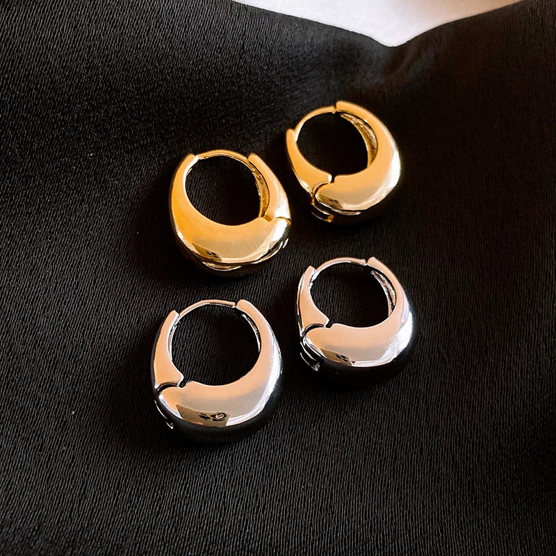 Metallic Style Hoop Earrings For Women