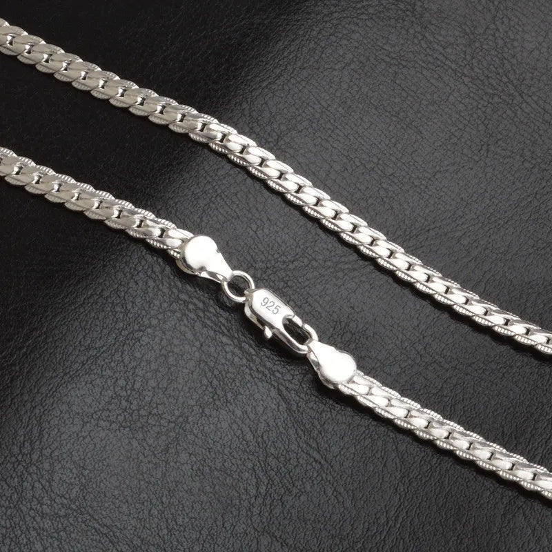 925 Sterling Silver Luxury Brand Design Noble Necklace Chain For Woman Men