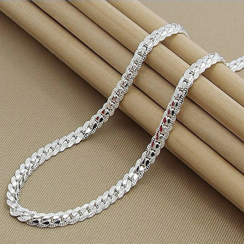 925 Sterling Silver Luxury Brand Design Noble Necklace Chain For Woman Men