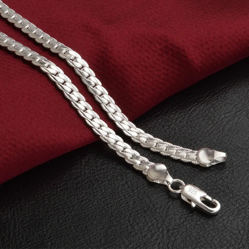 925 Sterling Silver Luxury Brand Design Noble Necklace Chain For Woman Men