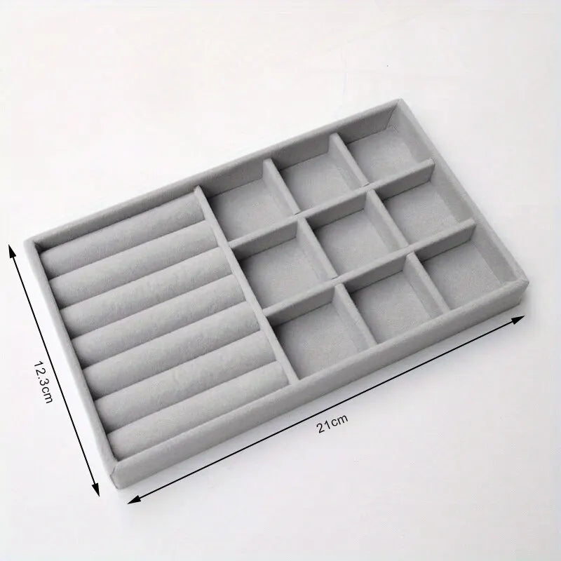 Jewelry Display Tray Jewellery Holder Portable Ring Earrings Necklace Organizer Storage Box